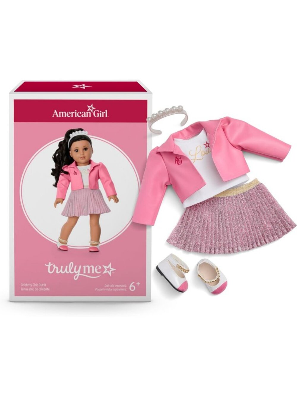 Chic 18-Inch Doll Outfit Set with Jacket, Top, Skirt & Flats - Perfect for Ages